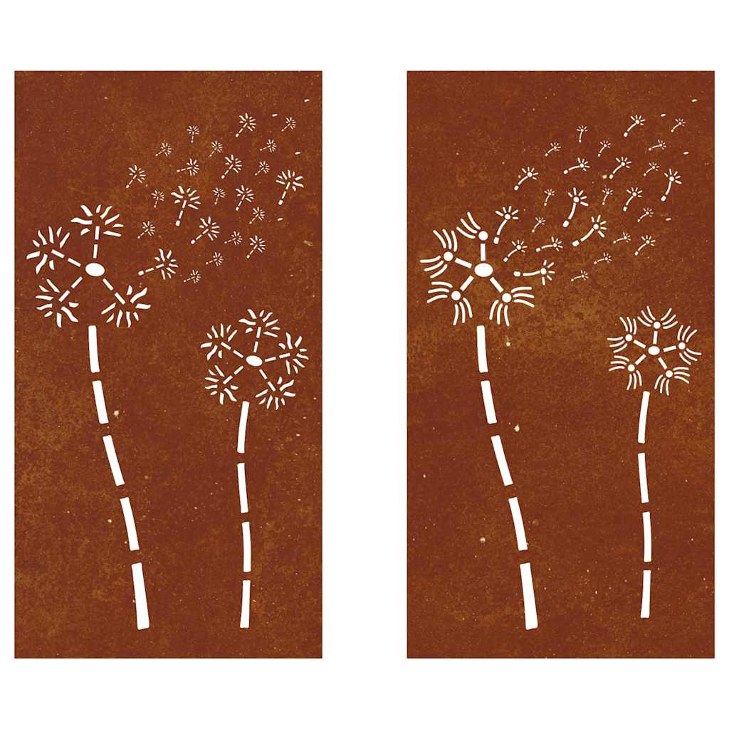 Sodo sienos dekoracija, 2 dalių, 105x55cm, corten plienas