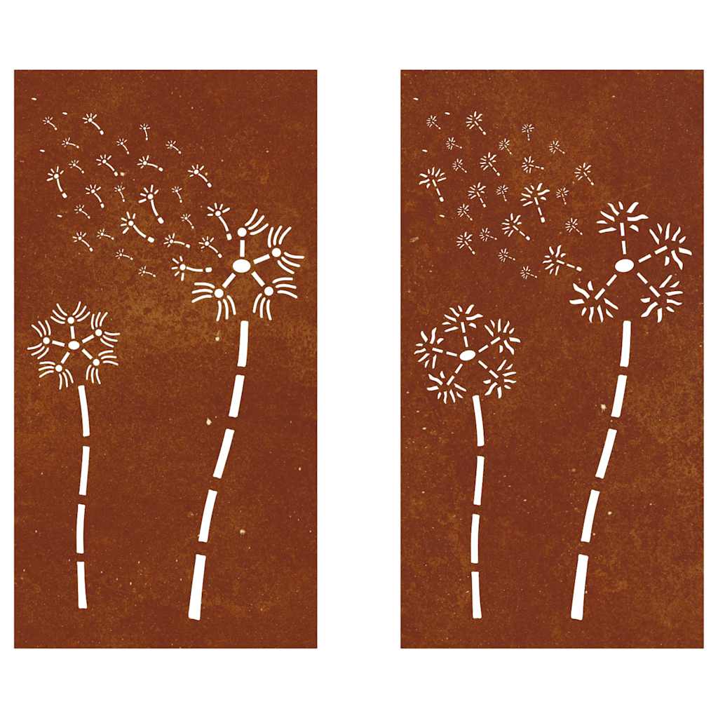 Sodo sienos dekoracija, 2 dalių, 105x55cm, corten plienas