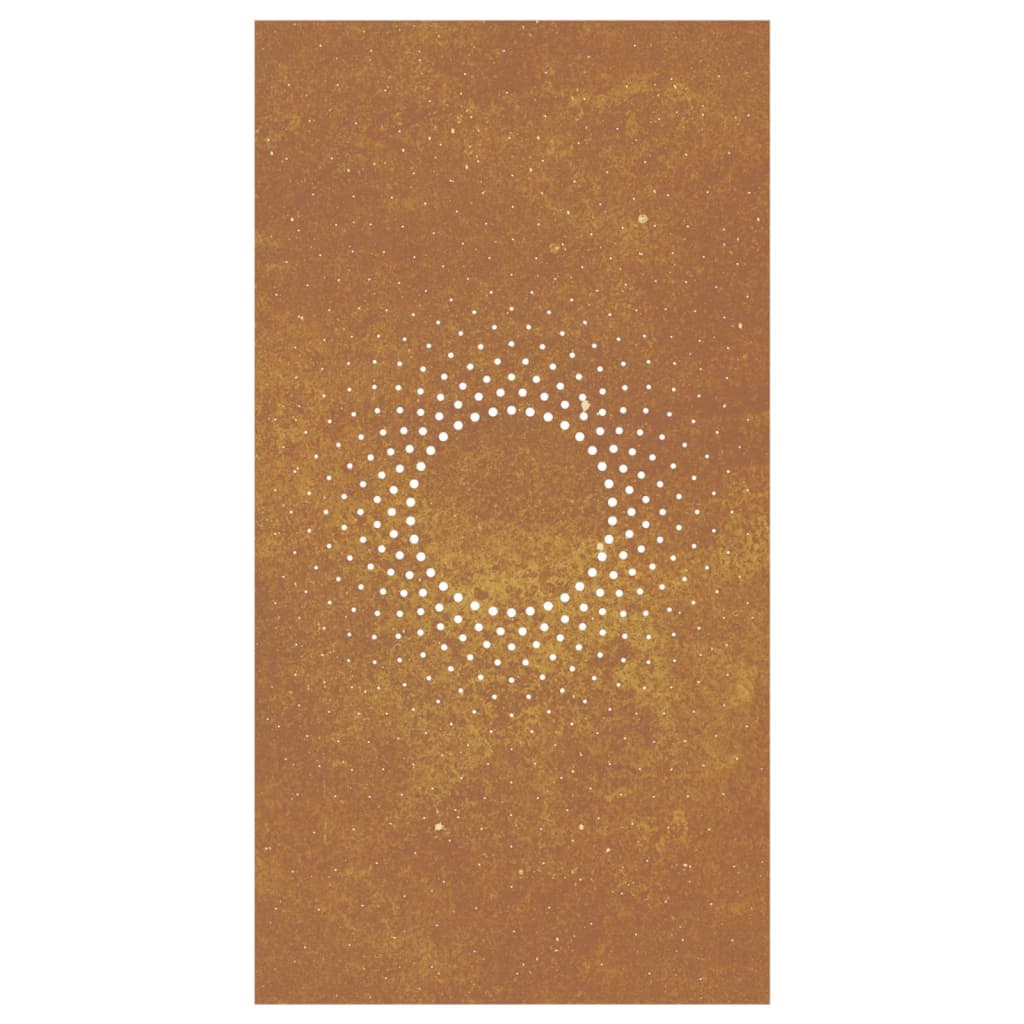 Sodo sienos dekoracija, 105x55cm, corten plienas, saulė