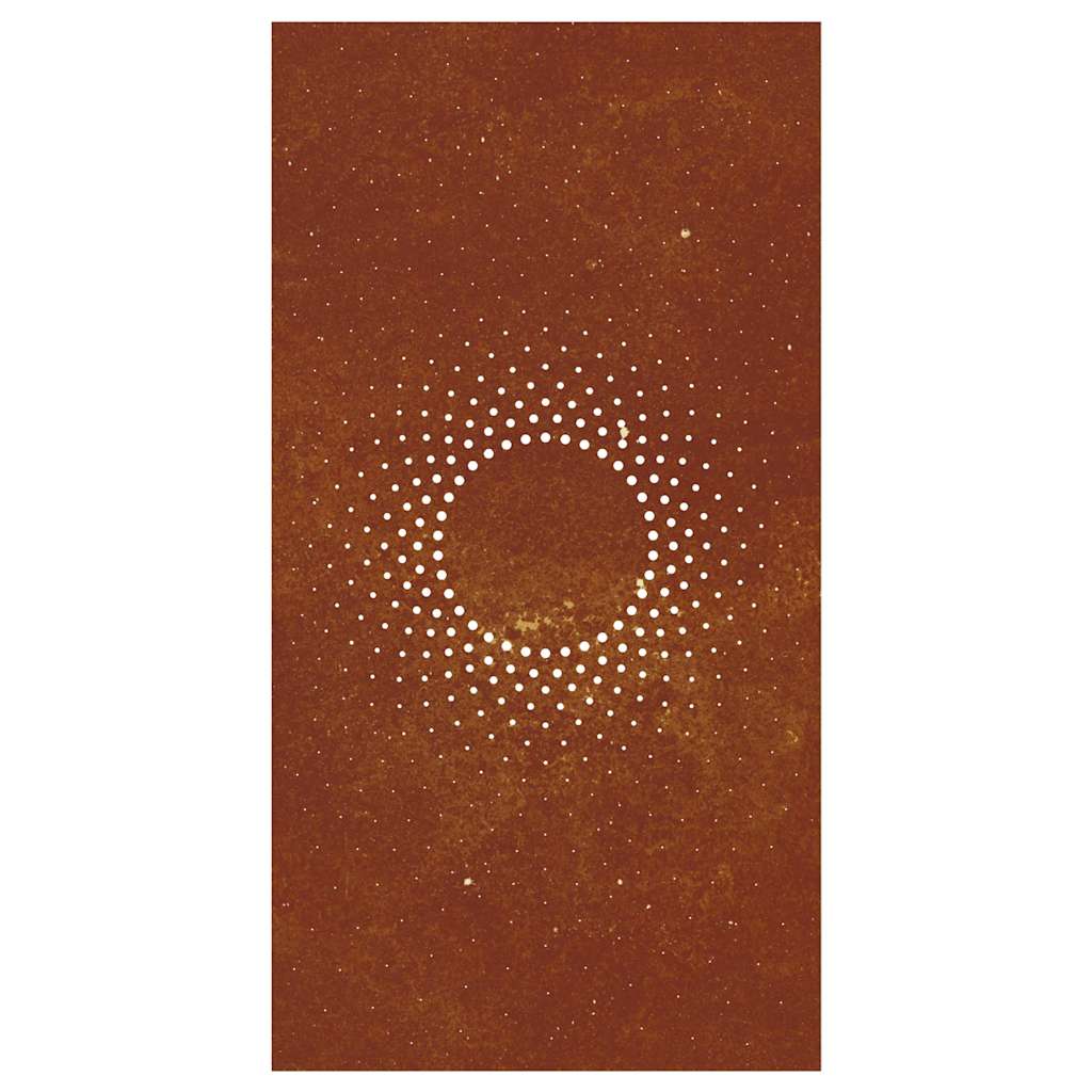 Sodo sienos dekoracija, 105x55cm, corten plienas, saulė