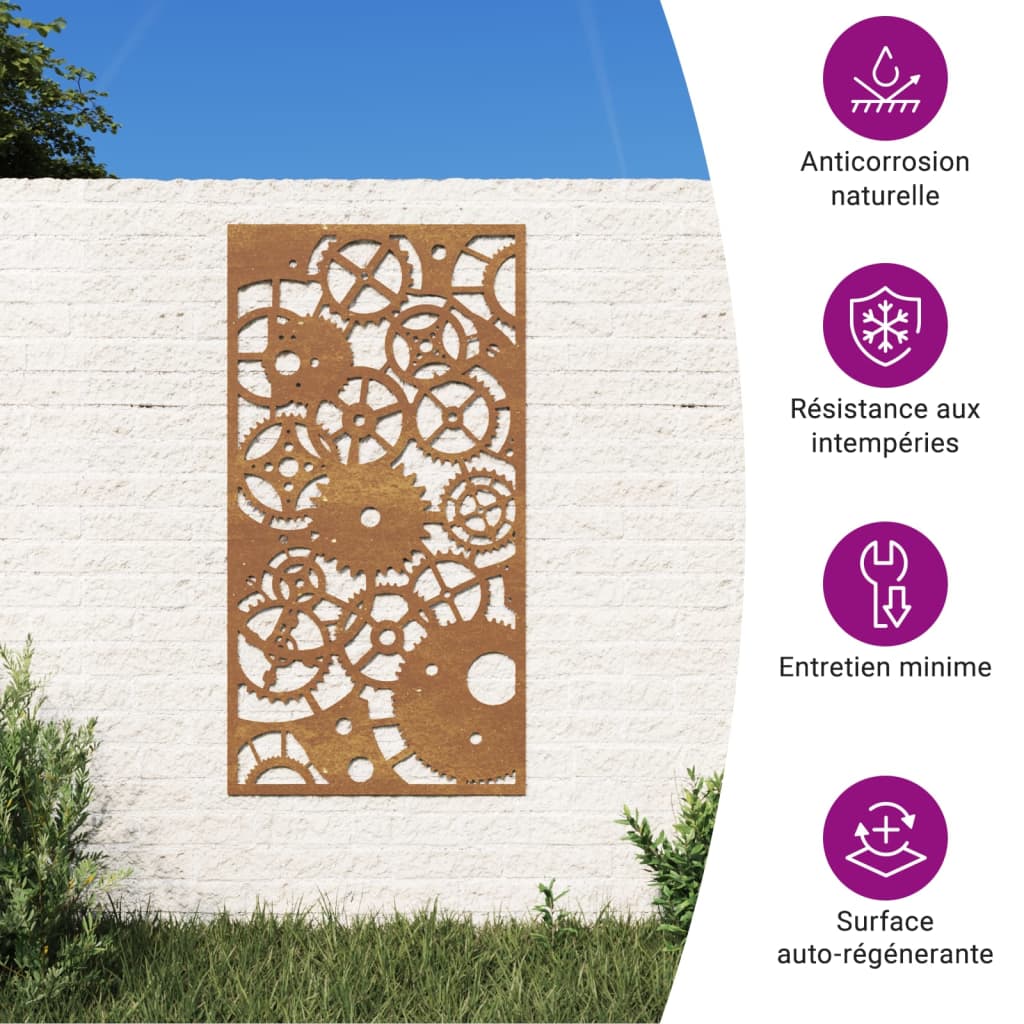 Sodo sienos dekoracija, 105x55cm, corten plienas
