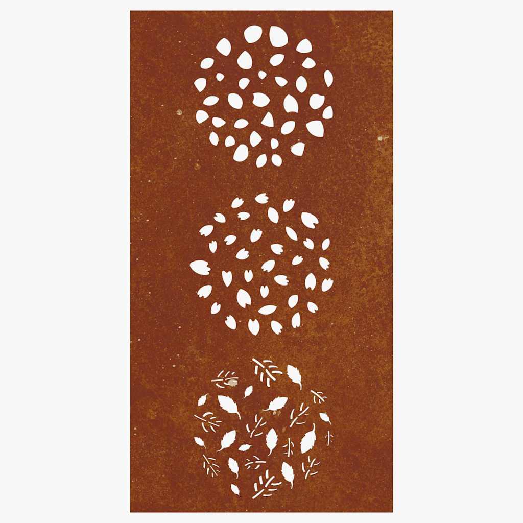 Sodo sienos dekoracija, 105x55cm, corten plienas, lapų dizaino