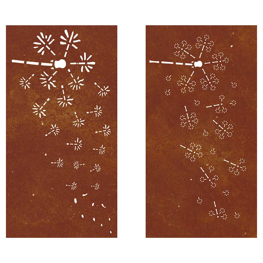 Sodo sienos dekoracija, 2 dalių, 105x55cm, corten plienas