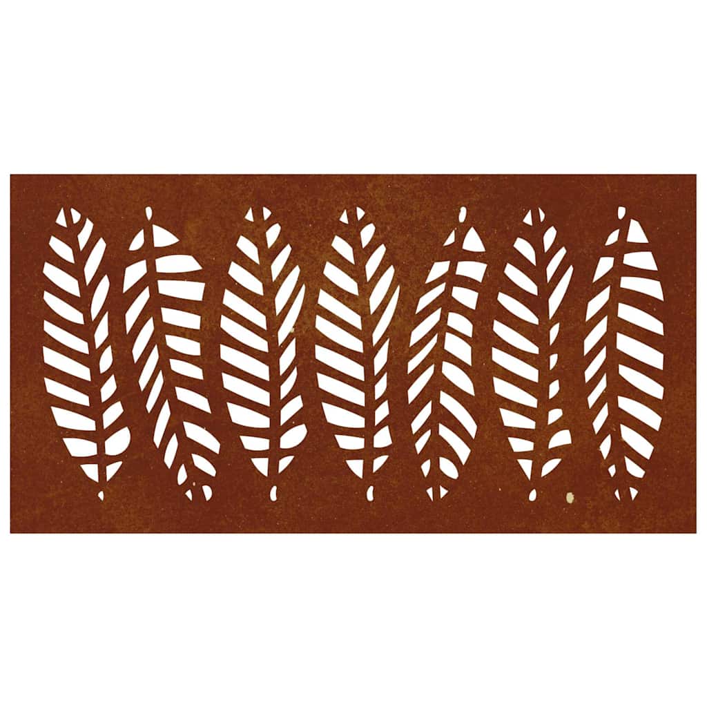Sodo sienos dekoracija, 105x55cm, corten plienas, lapų dizaino