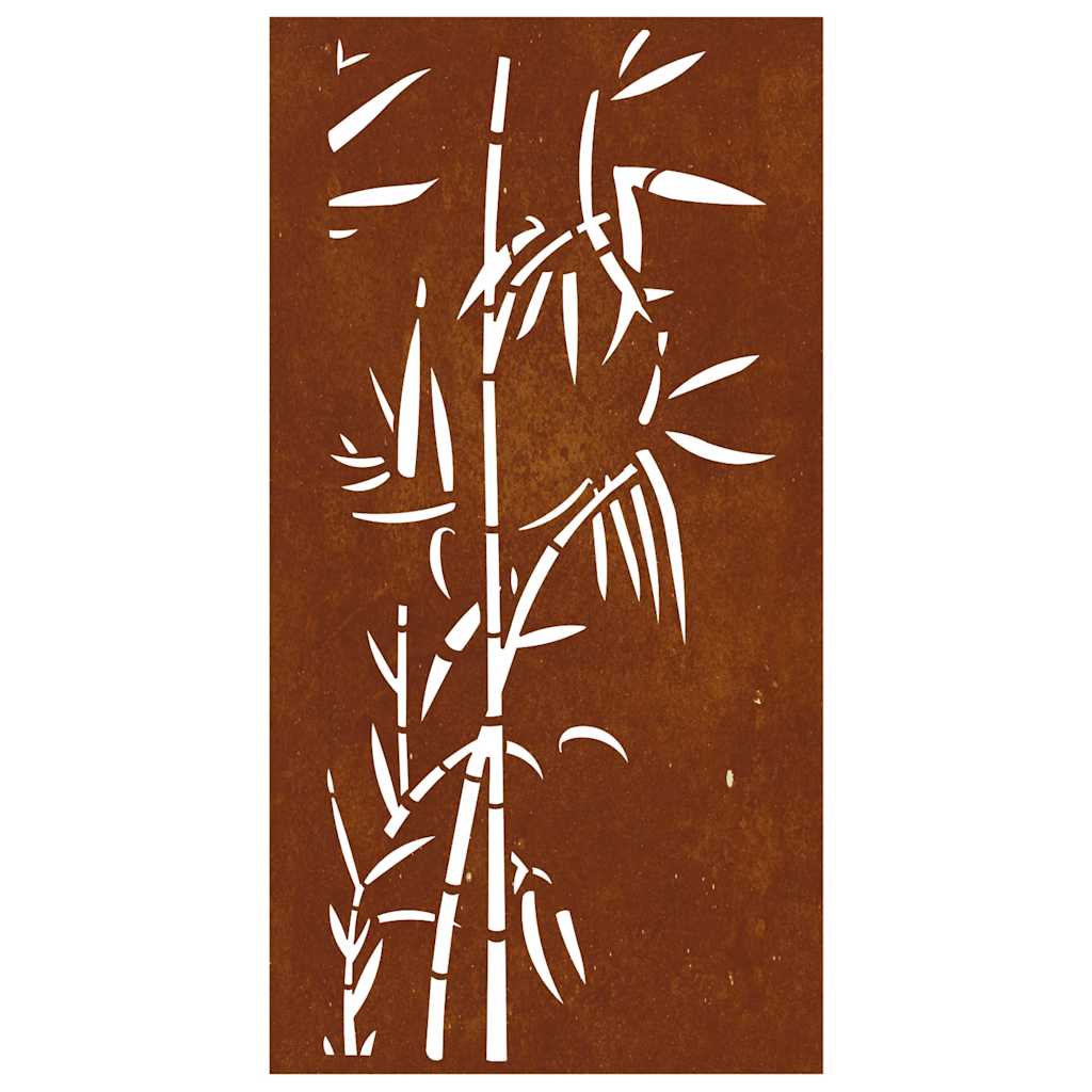 Sodo sienos dekoracija, 105x55cm, corten plienas, bambukas