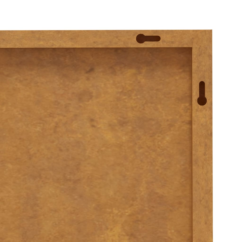 Sodo sienos dekoracija, 105x55cm, corten plienas, bambukas