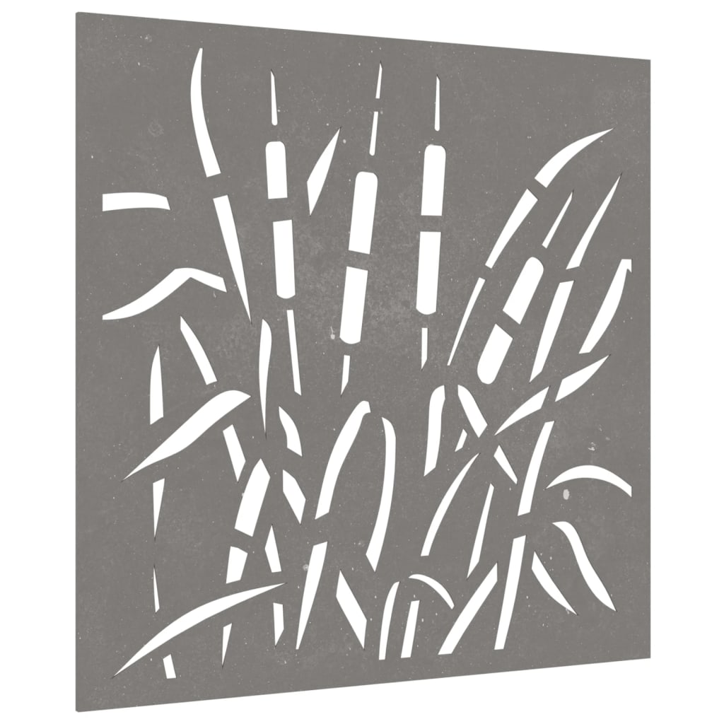 Dārza sienas dekors, 55x55cm, corten tērauds, zāles dizains