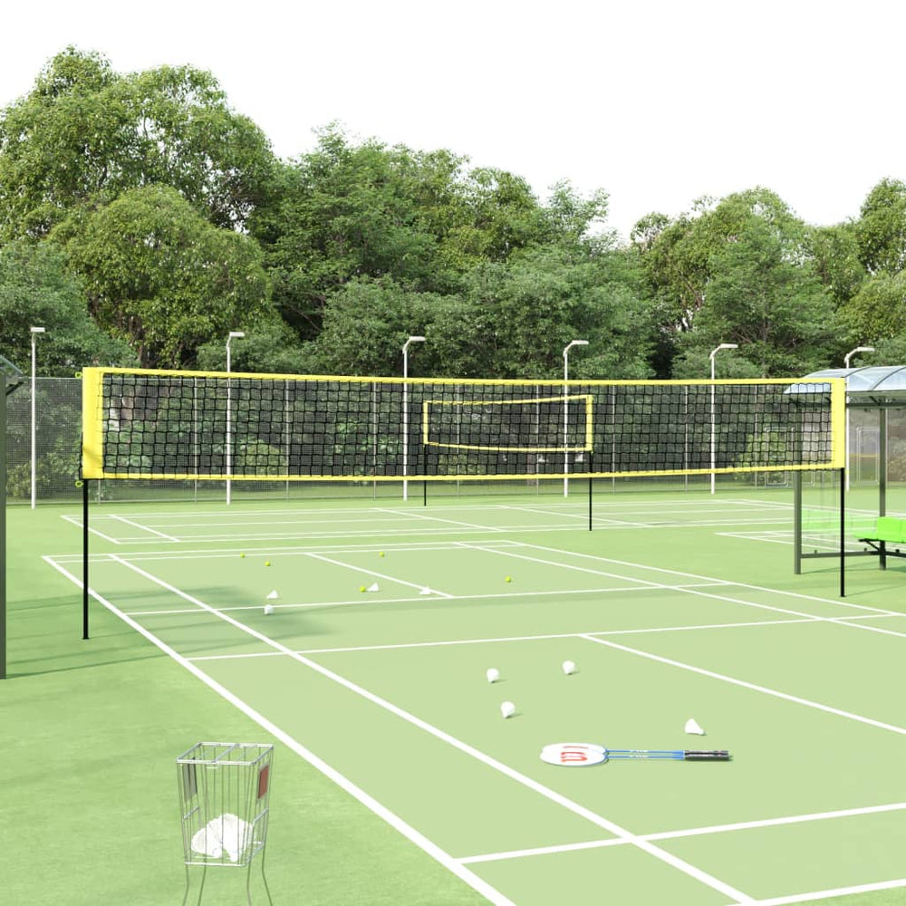 Badminton net, yellow and black, 600x155cm, PE fabric