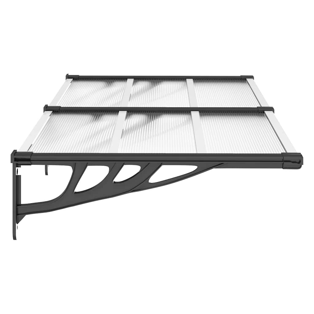 Door canopy, black and clear, 152.5x90cm, polycarbonate