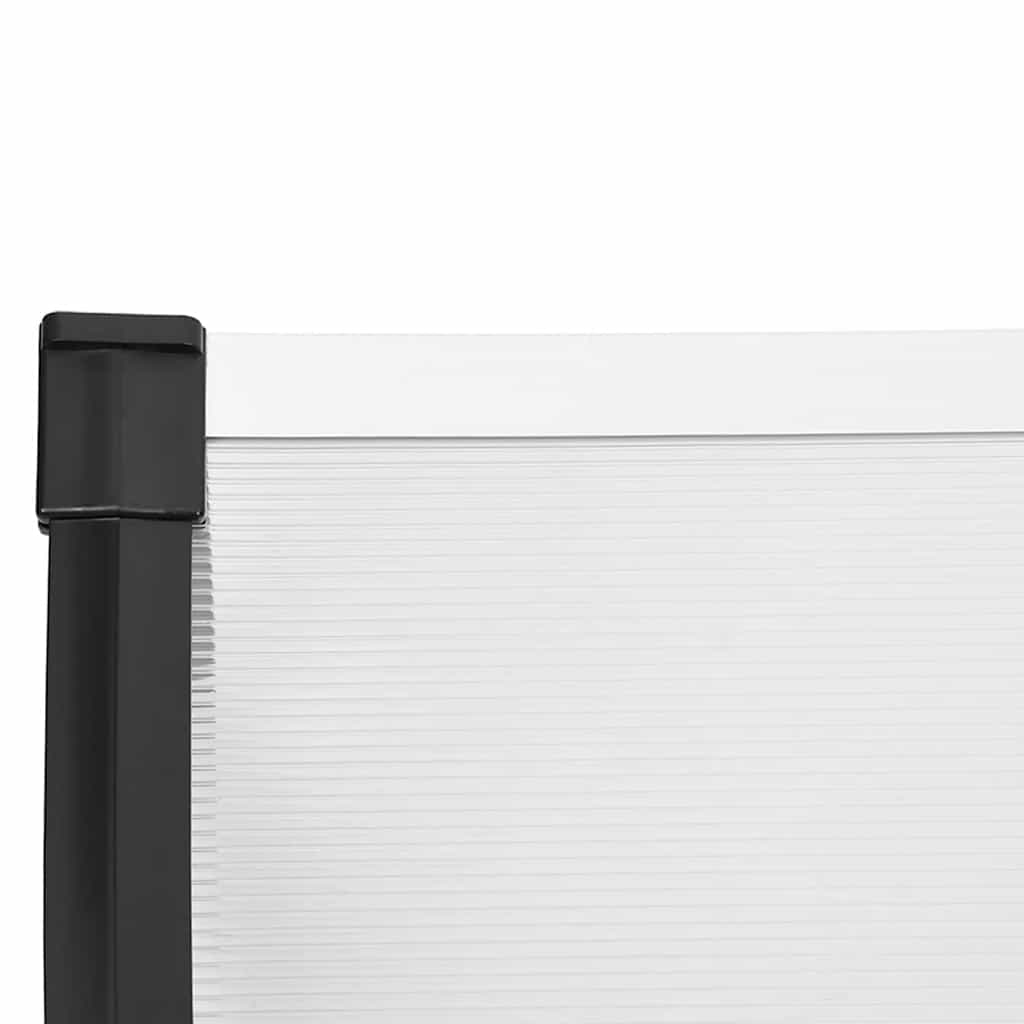 Door canopy, black and clear, 152.5x90cm, polycarbonate