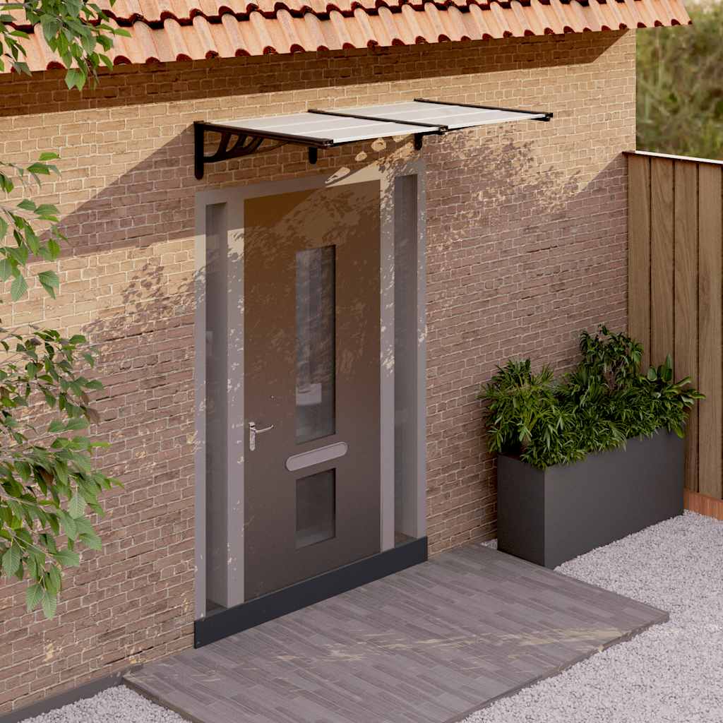 Door canopy, black and clear, 152.5x90cm, polycarbonate