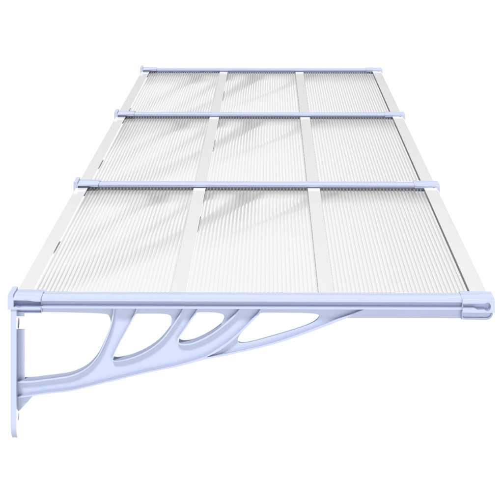 Door canopy, grey and clear, 297.5x90cm, polycarbonate