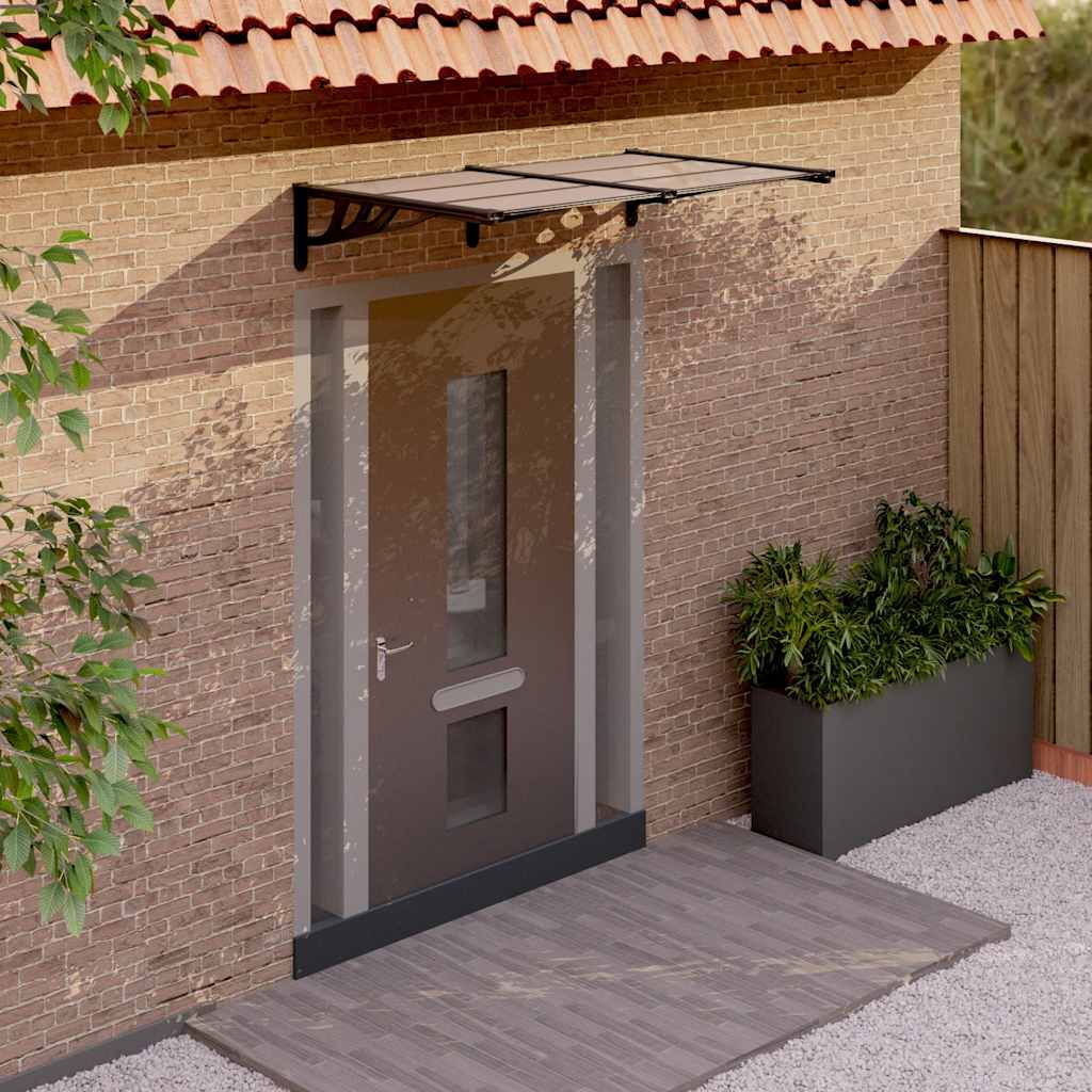 Door canopy, black, 152.5x90cm, polycarbonate