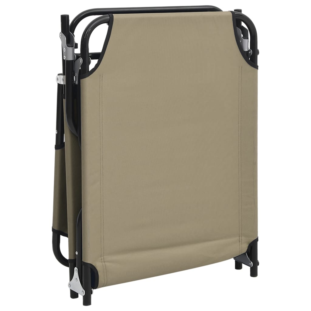 Folding sun lounger, taupe, Oxford fabric/steel