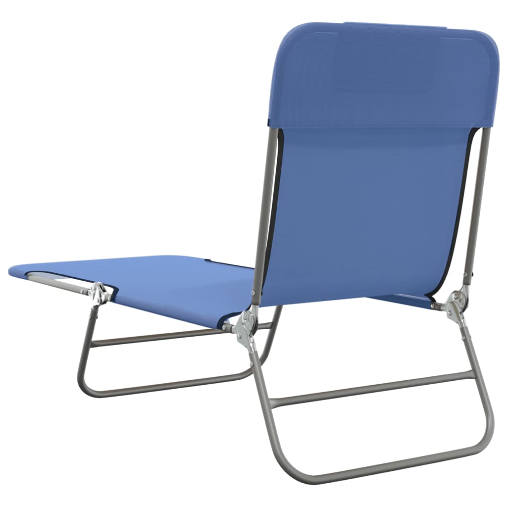 Foldable sun loungers, 2 pcs, blue, textilene/steel