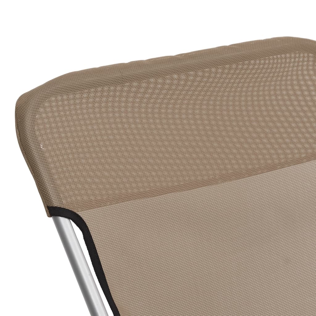 Beach chairs, 2 pcs., taupe, textilene and steel