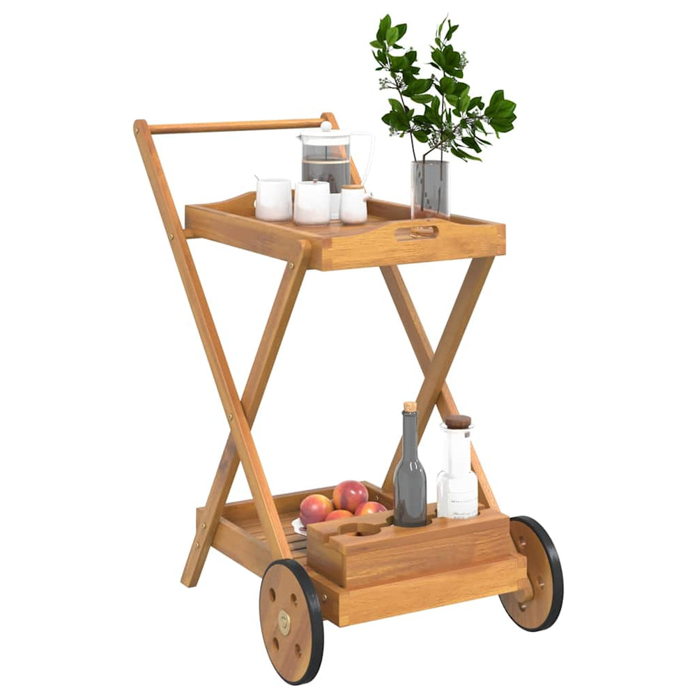 Tea trolley, 54x87x90cm, solid acacia wood