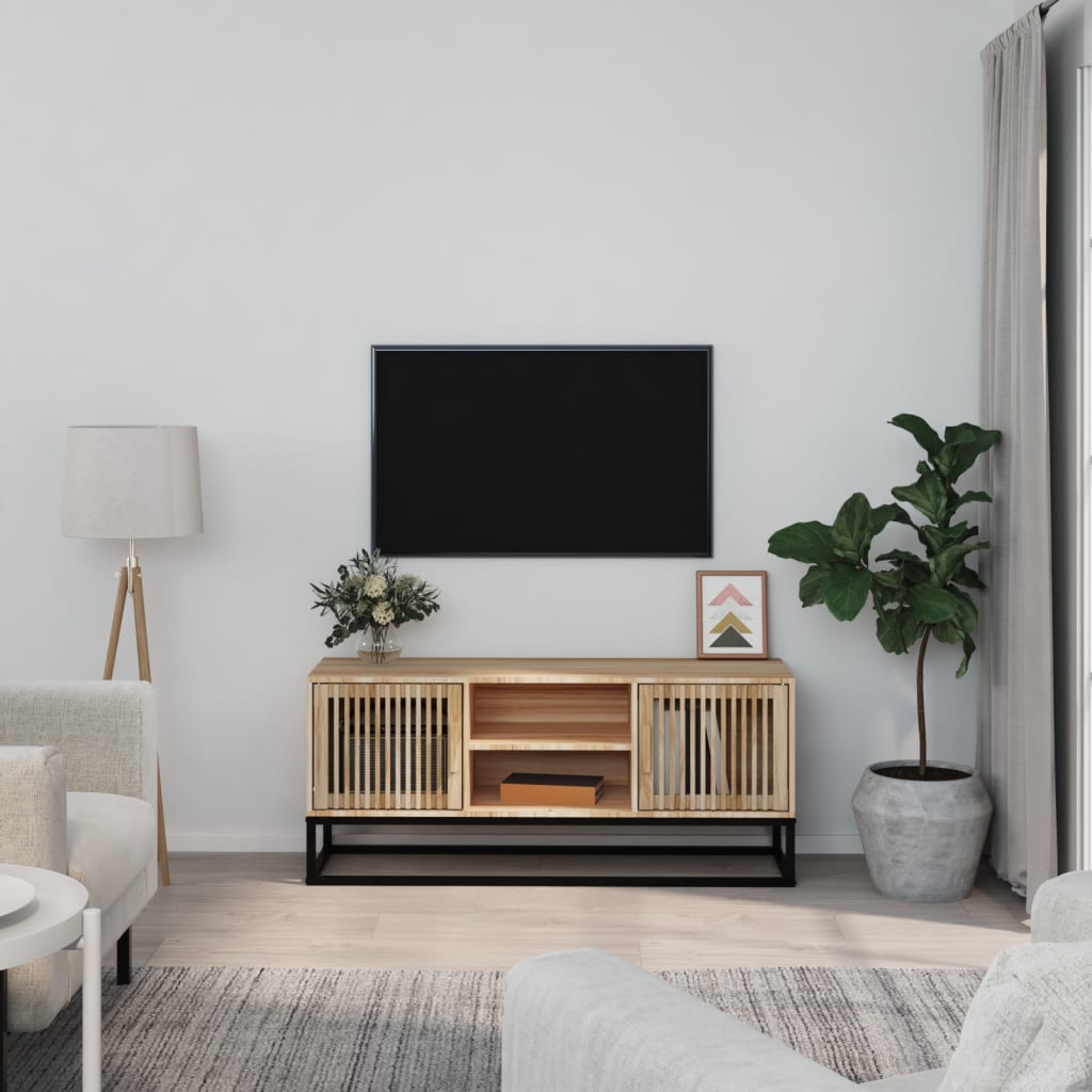 TV cabinet, 105x30x45cm, treated wood/iron