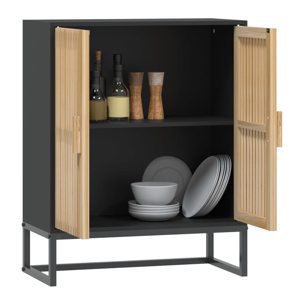 Sideboard, black, 60x30x75cm, engineered wood
