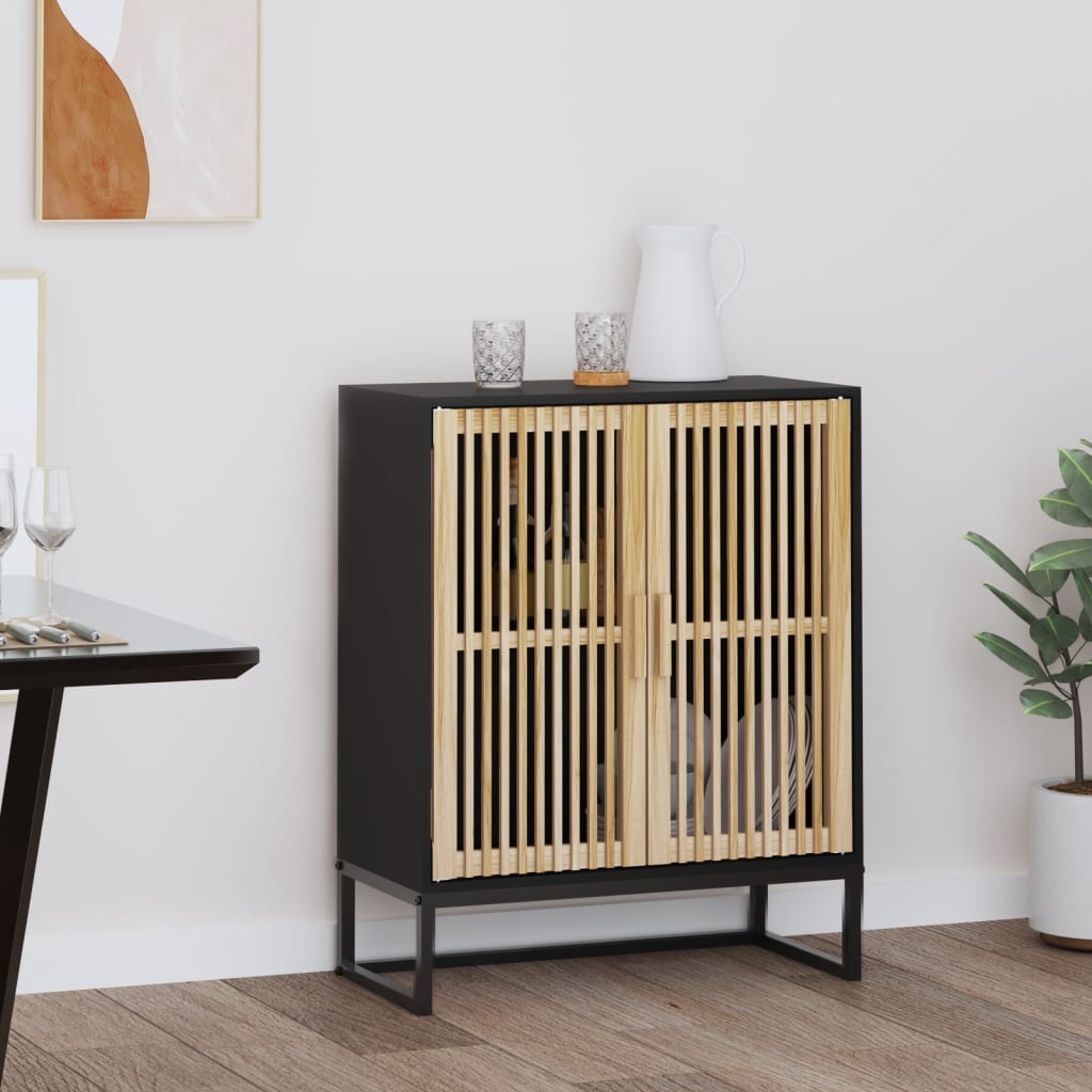 Sideboard, black, 60x30x75cm, engineered wood