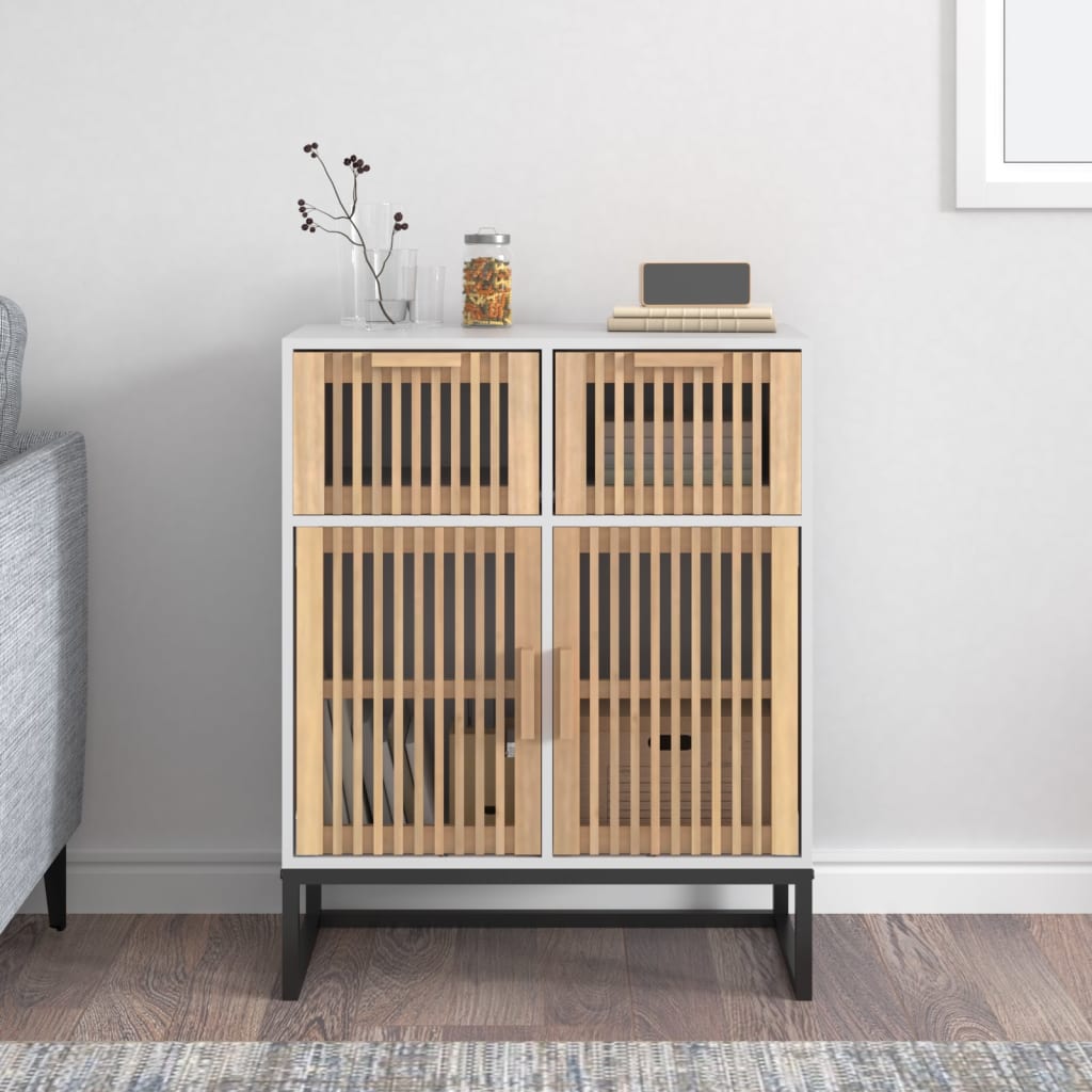 Side cabinet, white, 60x30x75cm, engineered wood