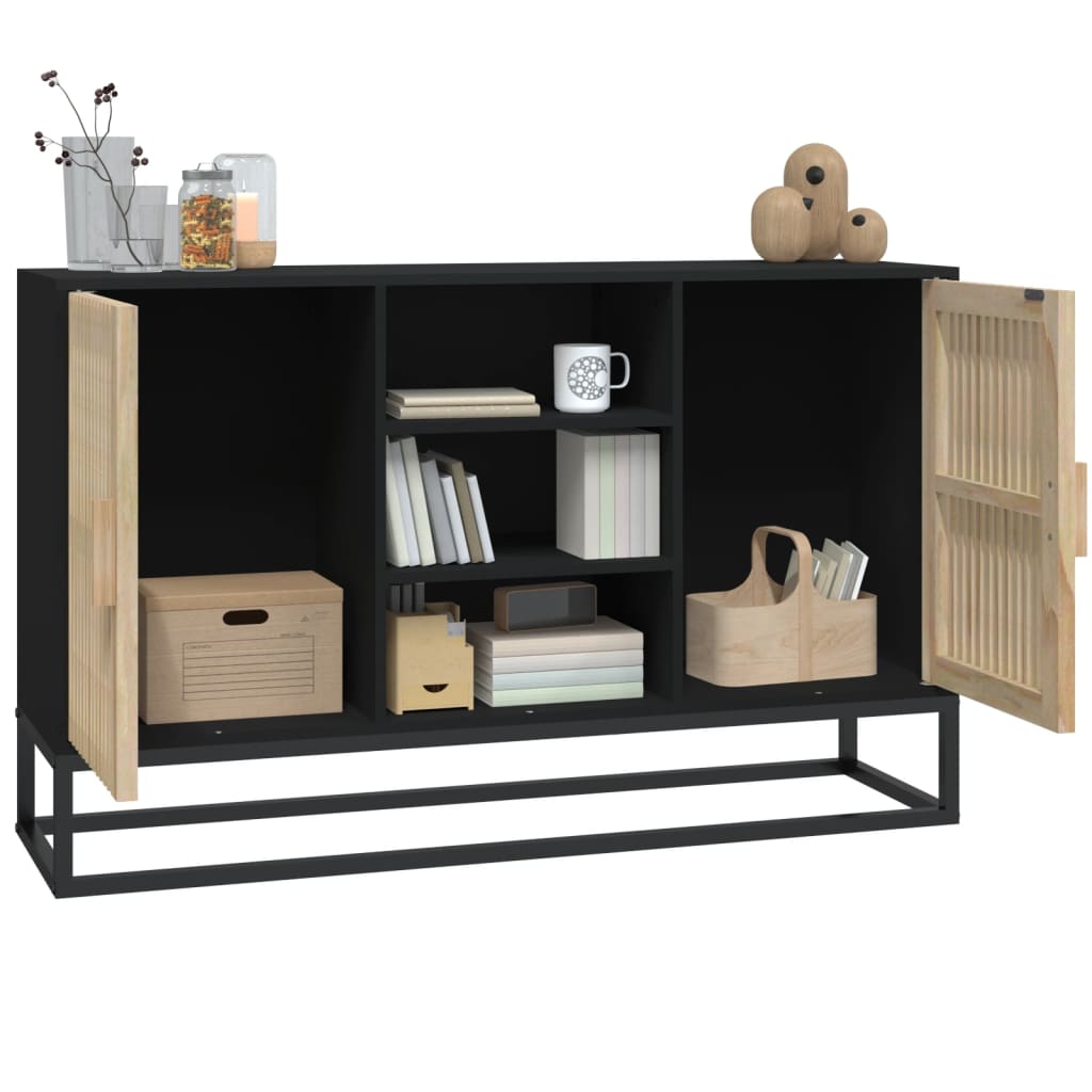 Sideboard, black, 105x30x65cm, engineered wood