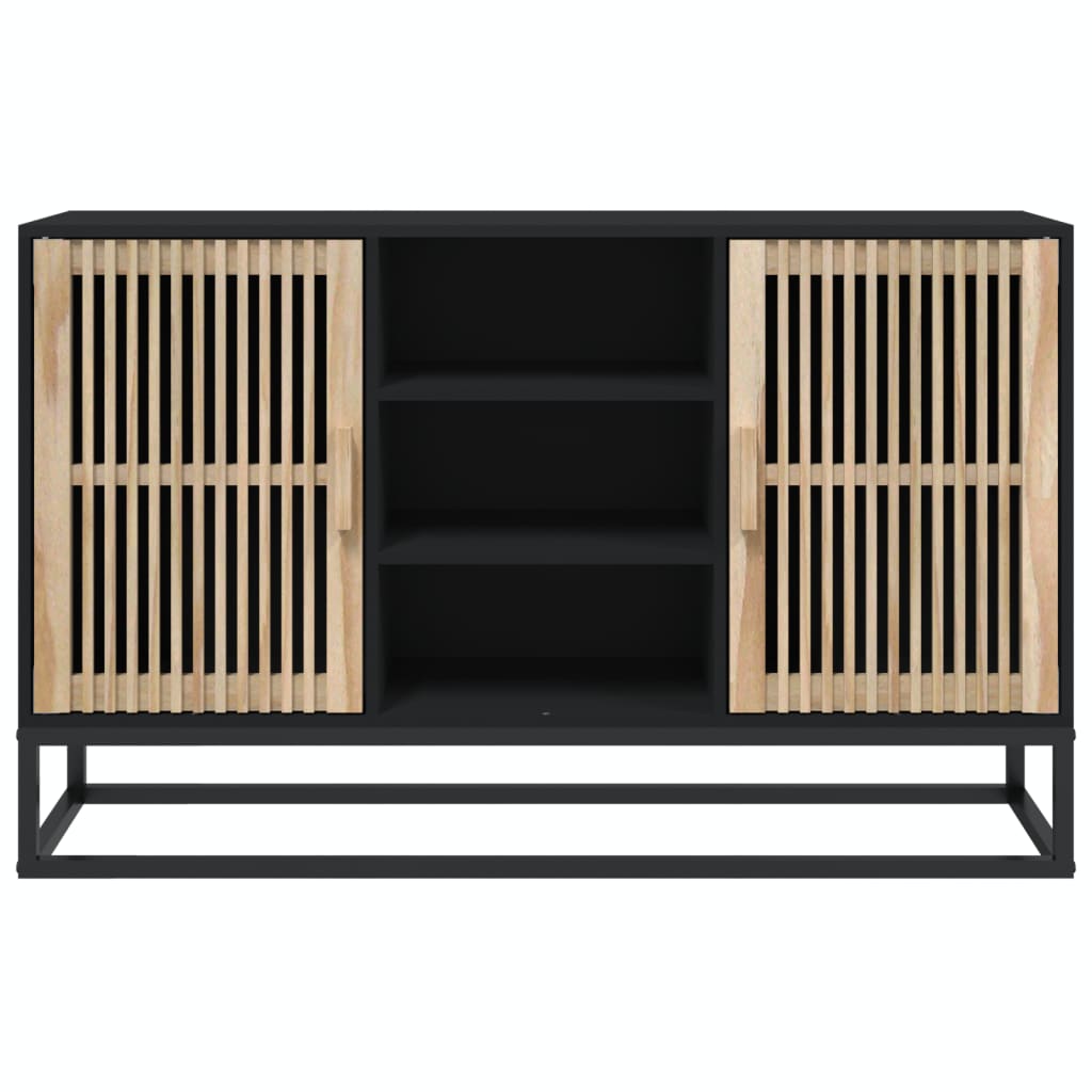 Sideboard, black, 105x30x65cm, engineered wood