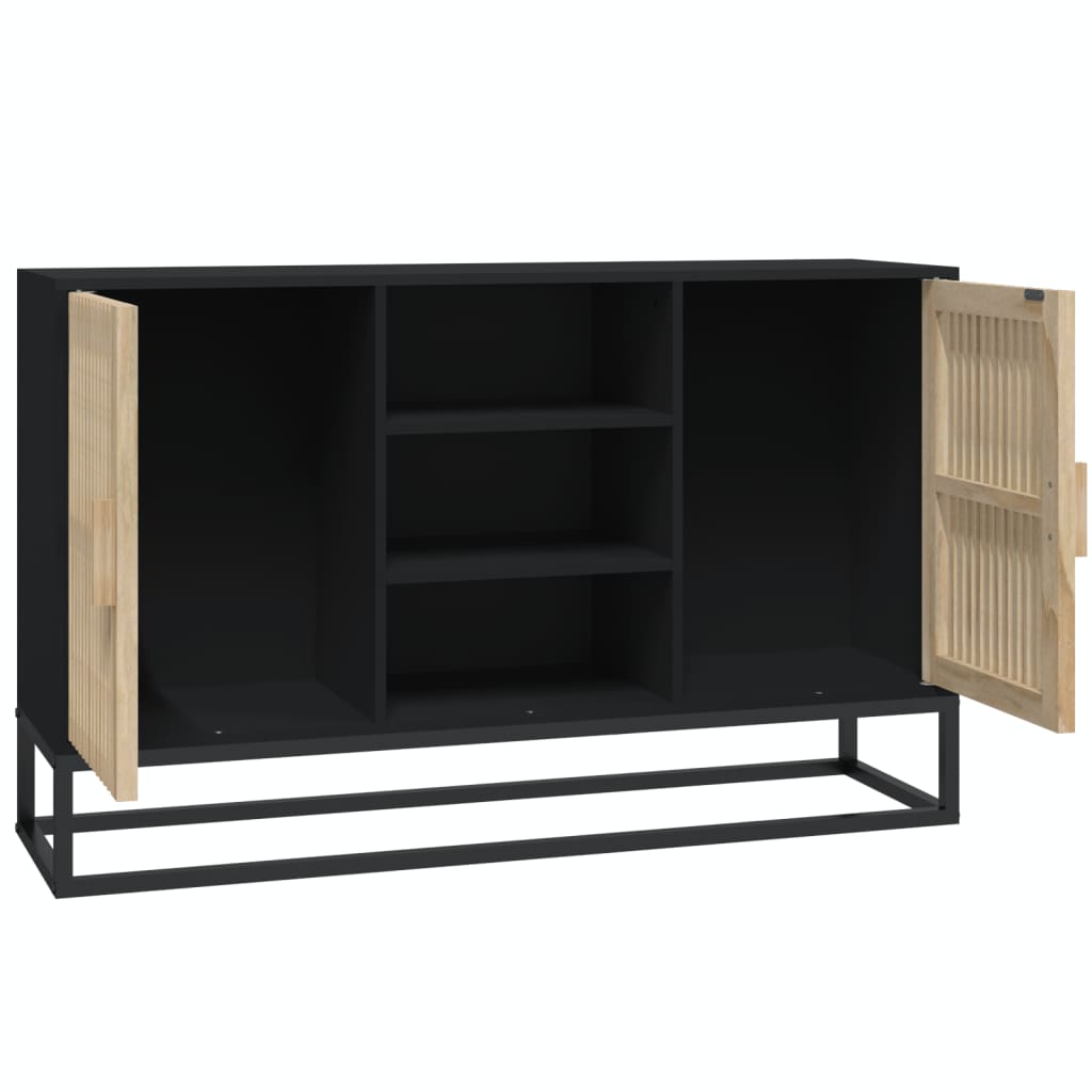 Sideboard, black, 105x30x65cm, engineered wood