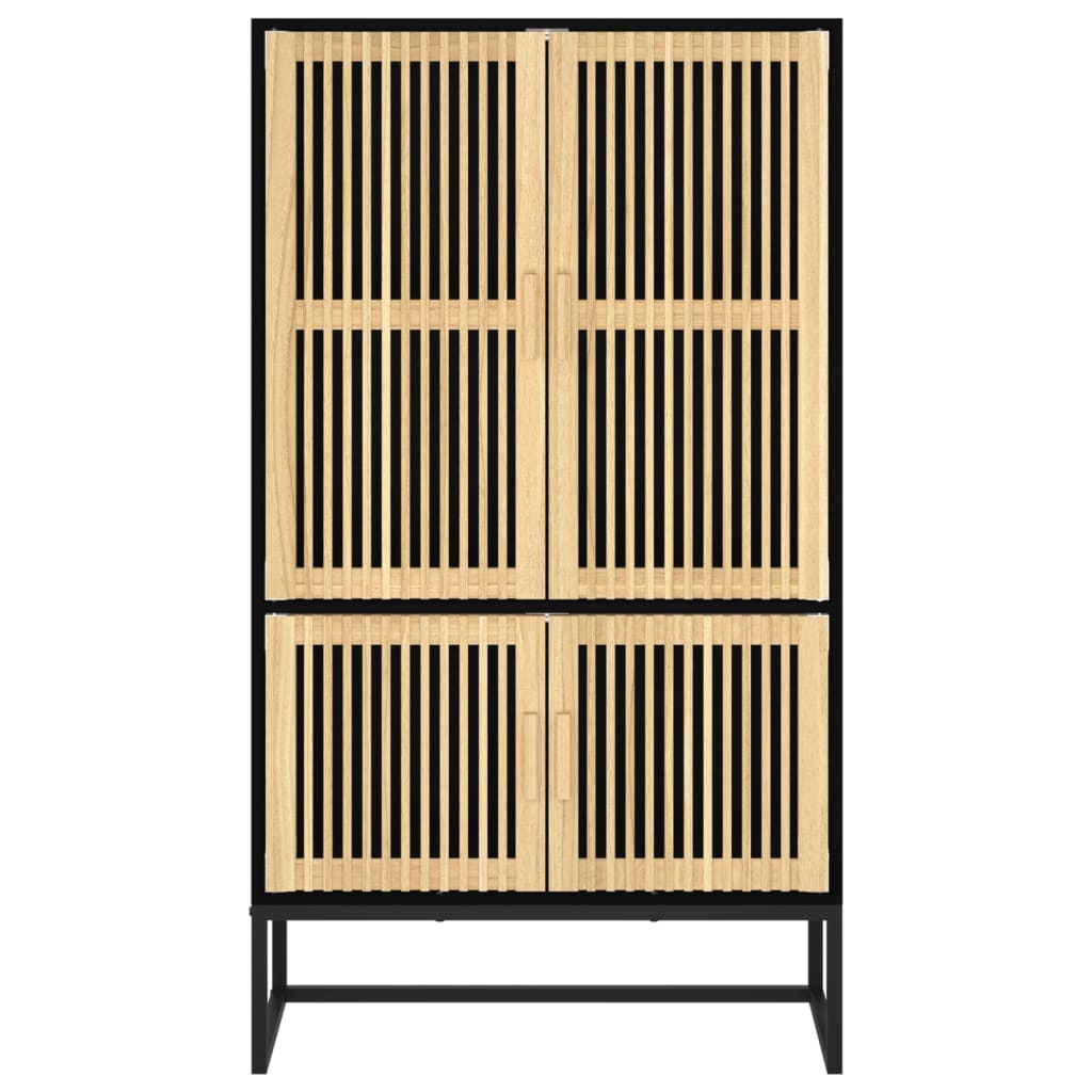 Chest of drawers, black, 70x35x125cm, engineered wood