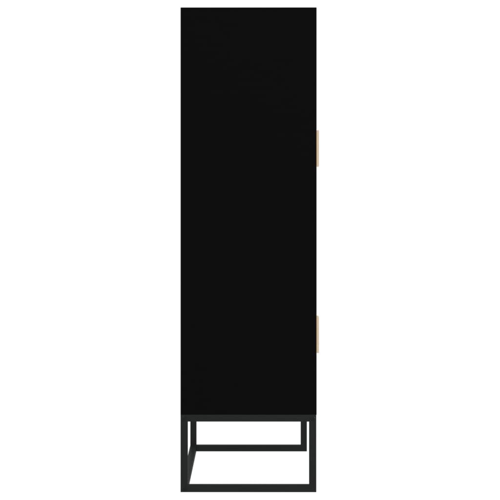 Chest of drawers, black, 70x35x125cm, engineered wood