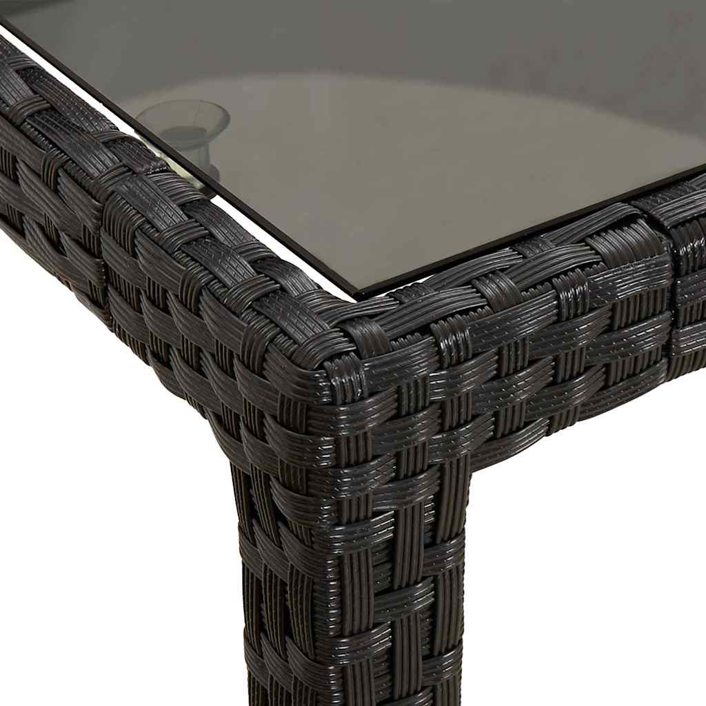 Sodo stalas Juoda 90 x 90 x 75 cm poliratanas