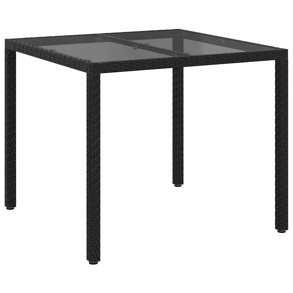 Sodo stalas Juoda 90 x 90 x 75 cm poliratanas