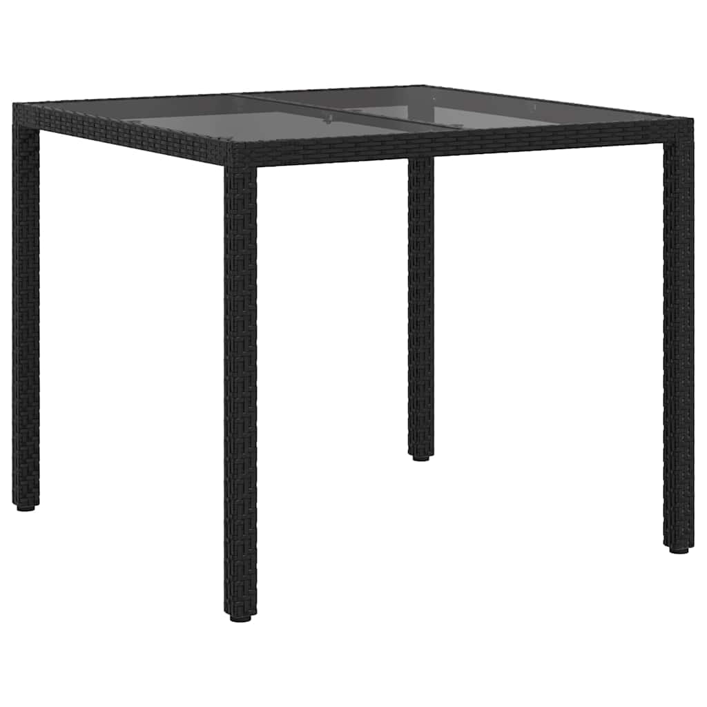 Sodo stalas Juoda 90 x 90 x 75 cm poliratanas