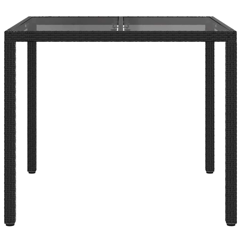 Sodo stalas Juoda 90 x 90 x 75 cm poliratanas