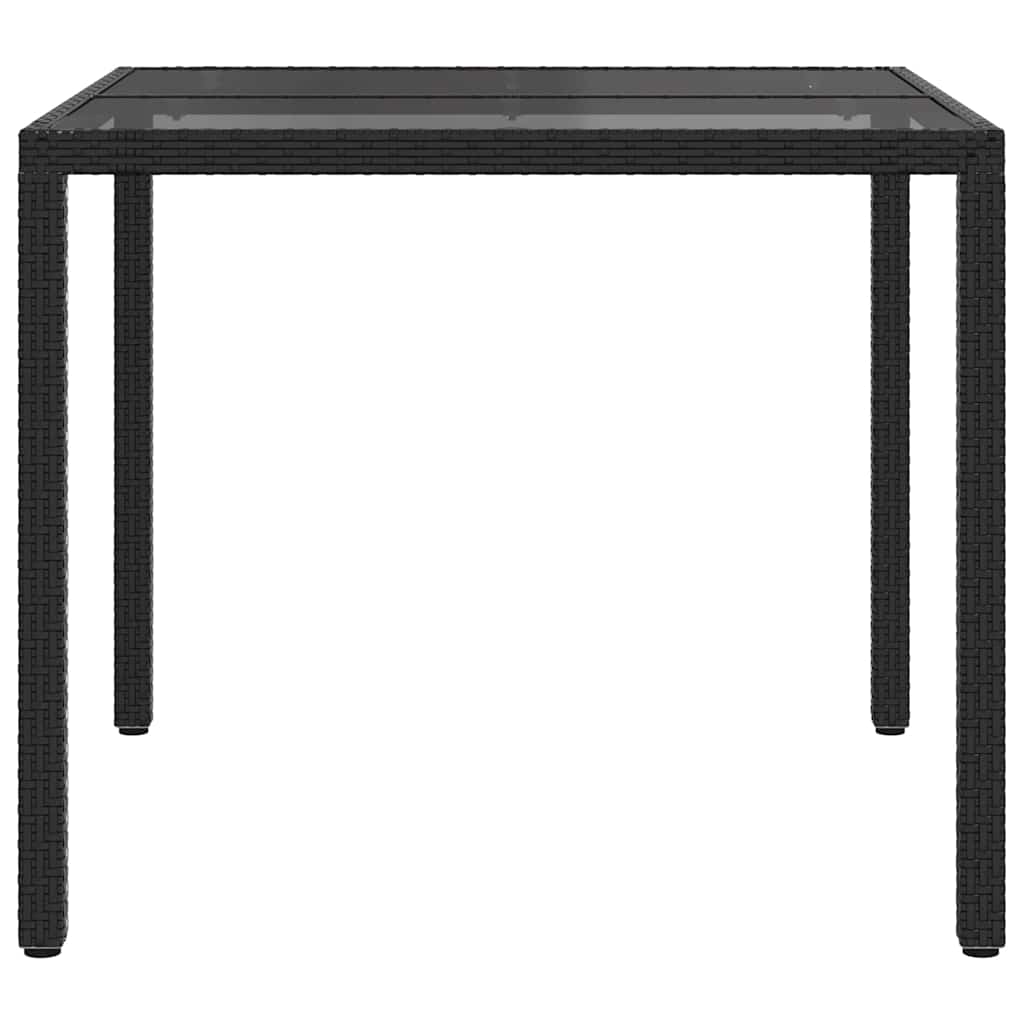 Sodo stalas Juoda 90 x 90 x 75 cm poliratanas