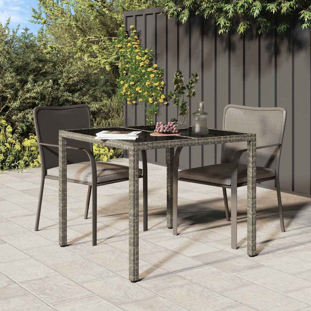 Sodo valgymo stalas Pilka 90 x 90 x 75 cm Poli ratanas