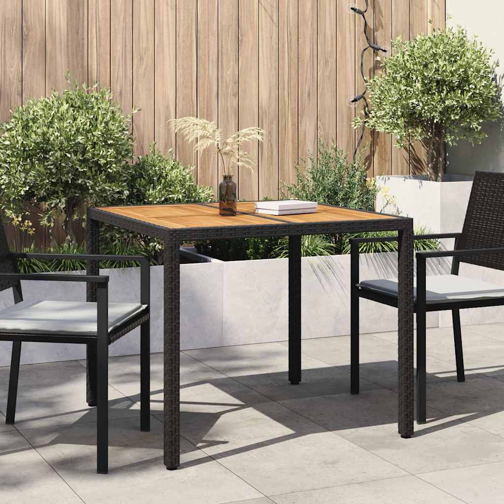 Sodo stalas Juoda 90 x 90 x 75 cm poliratanas