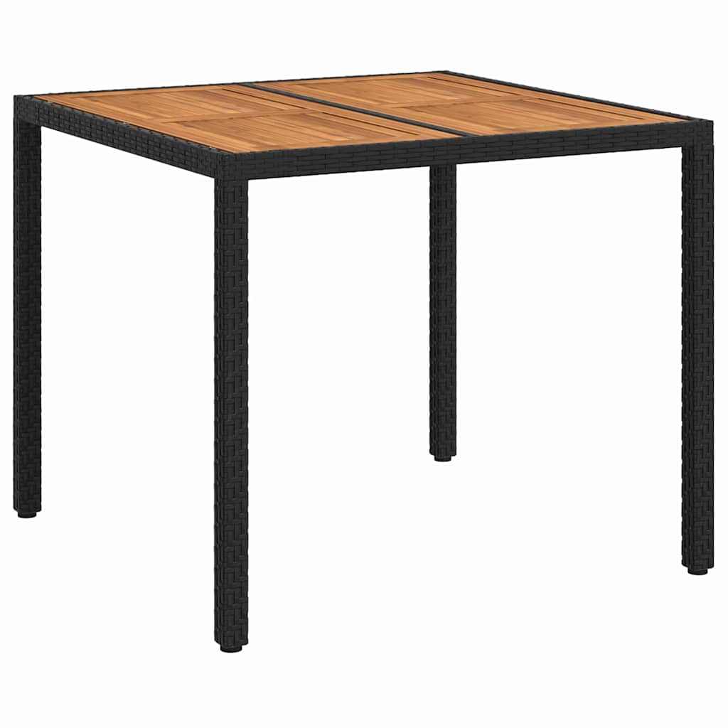 Sodo stalas Juoda 90 x 90 x 75 cm poliratanas