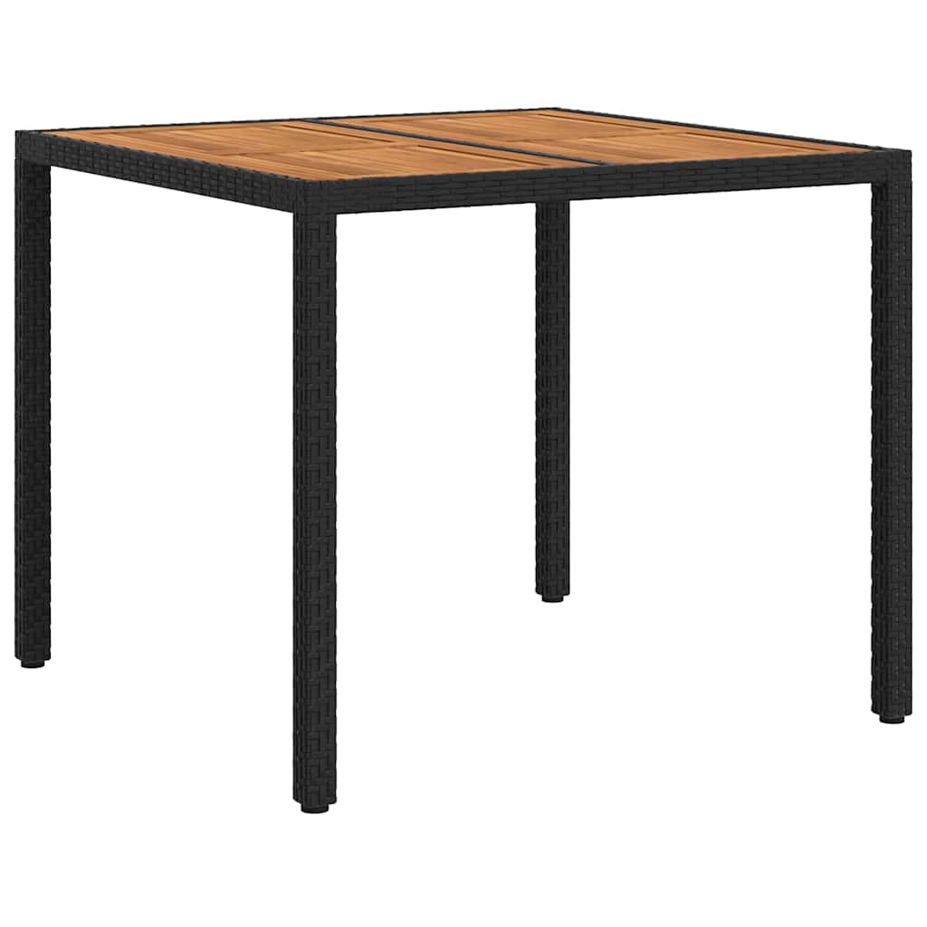 Sodo stalas Juoda 90 x 90 x 75 cm poliratanas