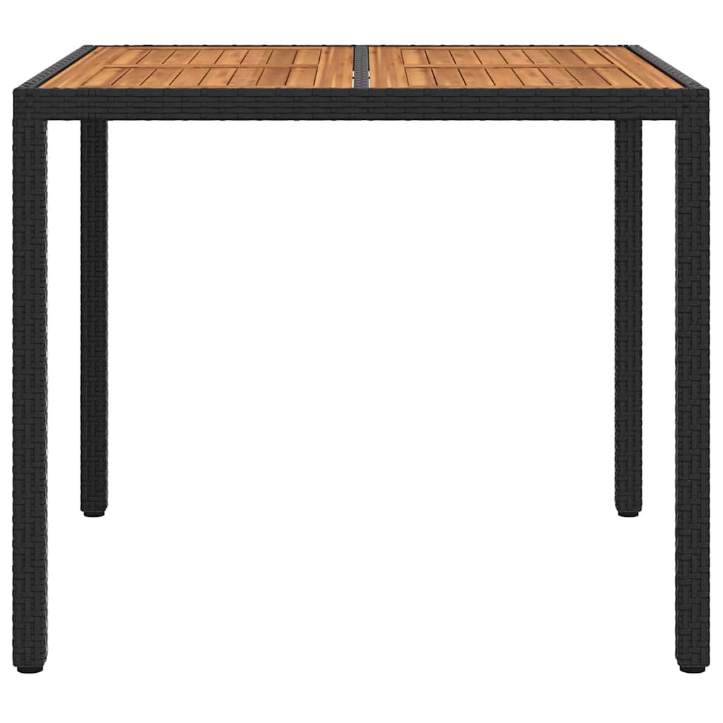 Sodo stalas Juoda 90 x 90 x 75 cm poliratanas