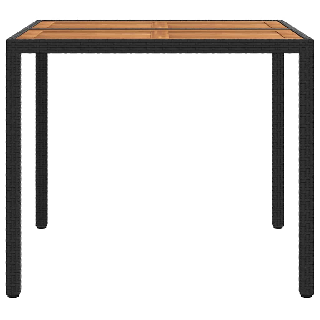 Sodo stalas Juoda 90 x 90 x 75 cm poliratanas