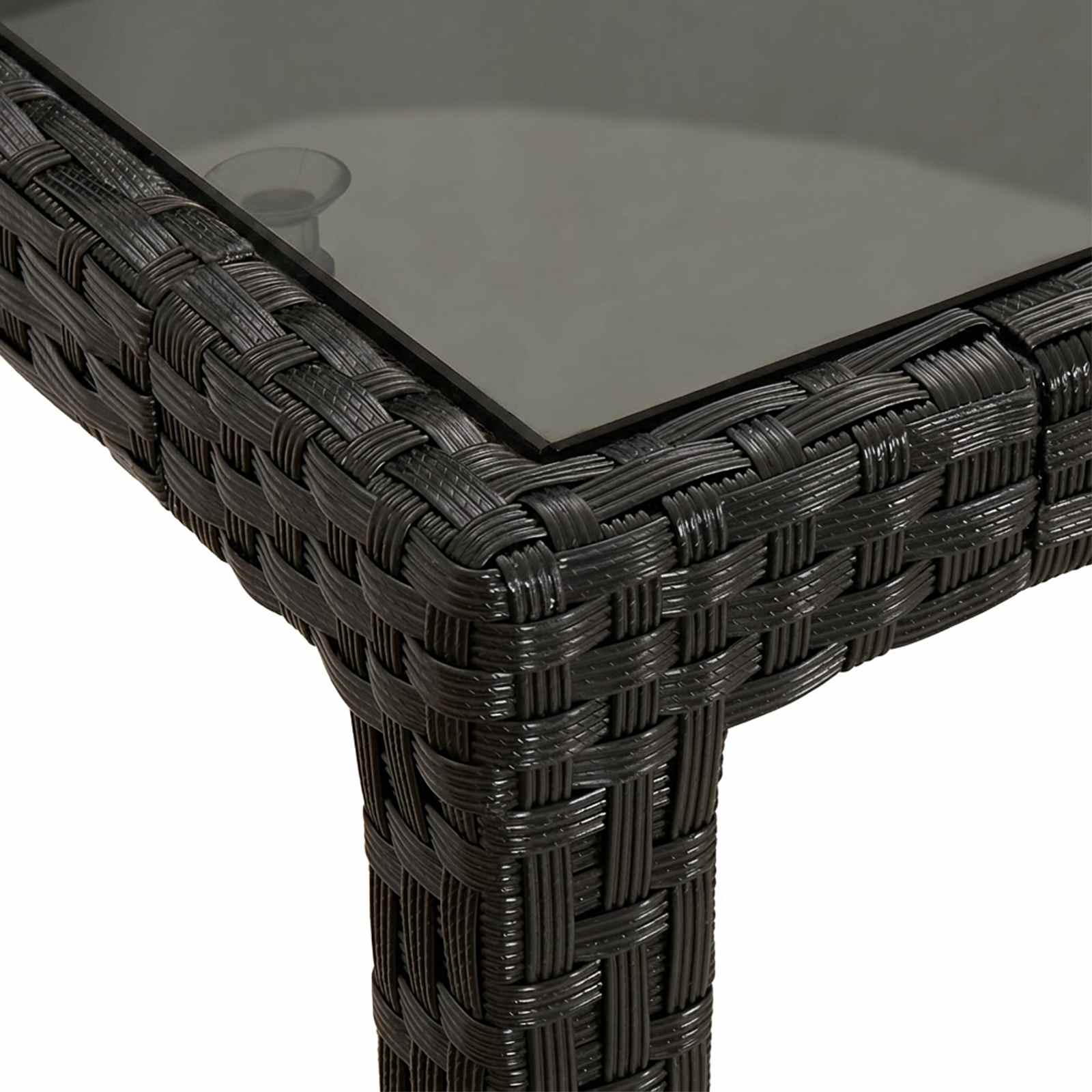 Sodo valgymo stalas Juoda 150 x 90 x 75 cm Poli ratanas