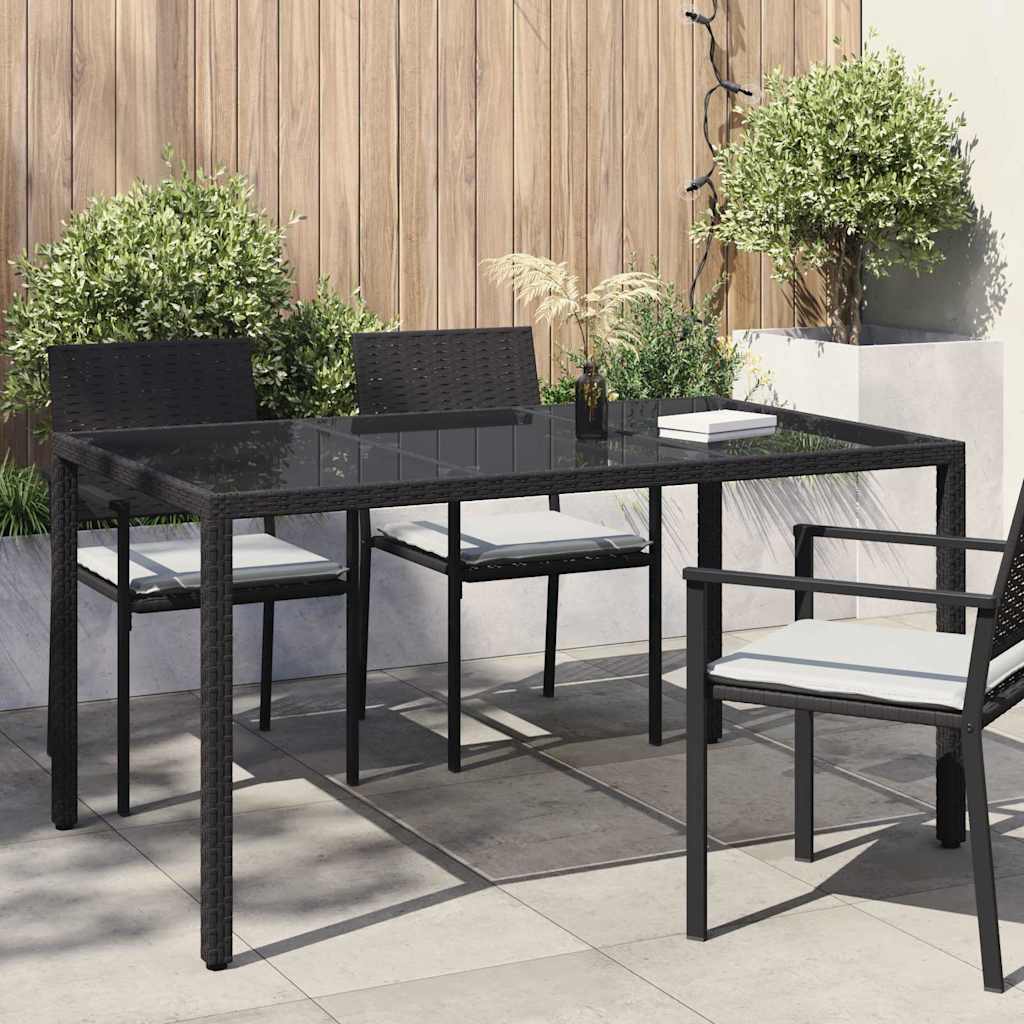 Sodo valgymo stalas Juoda 150 x 90 x 75 cm Poli ratanas
