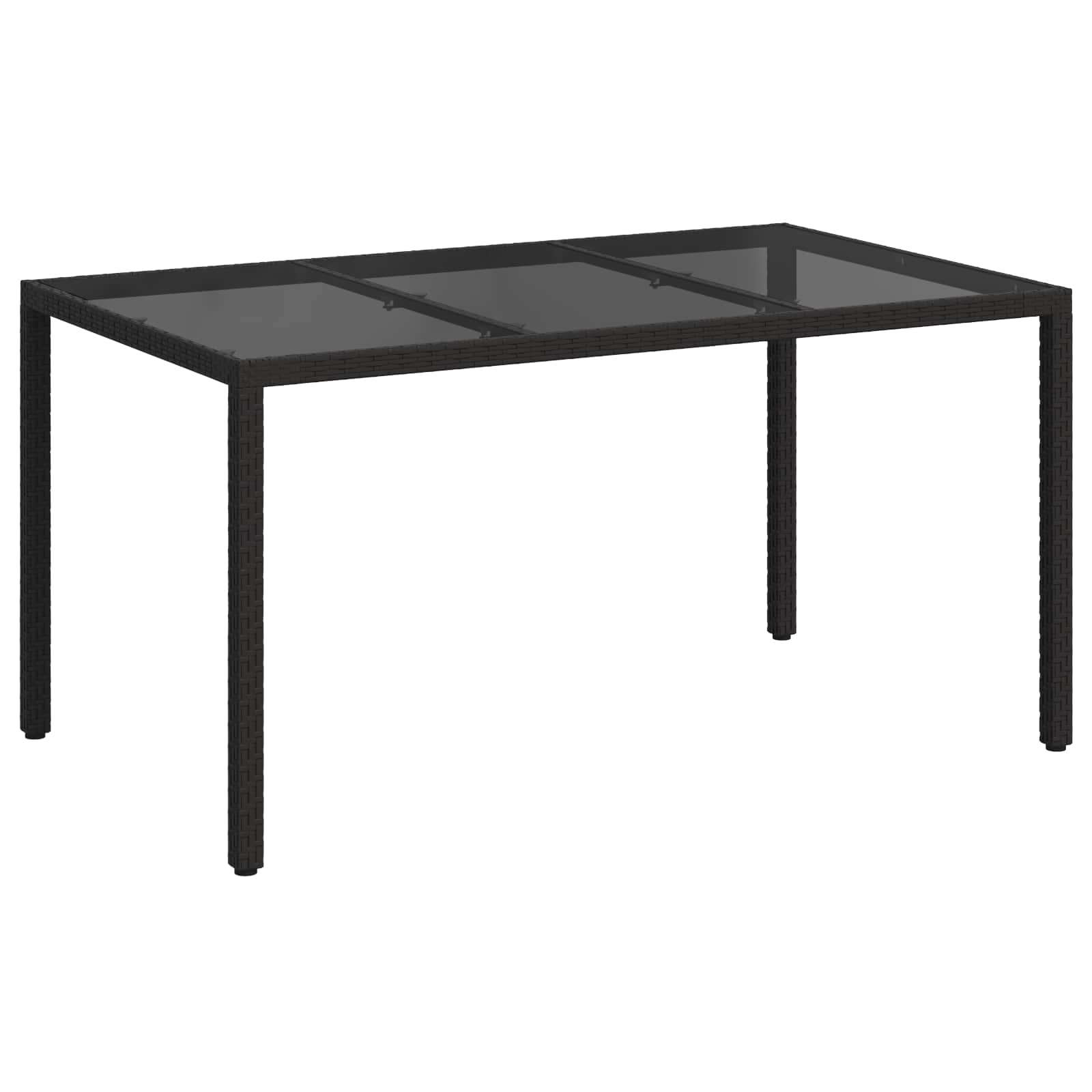 Sodo valgymo stalas Juoda 150 x 90 x 75 cm Poli ratanas