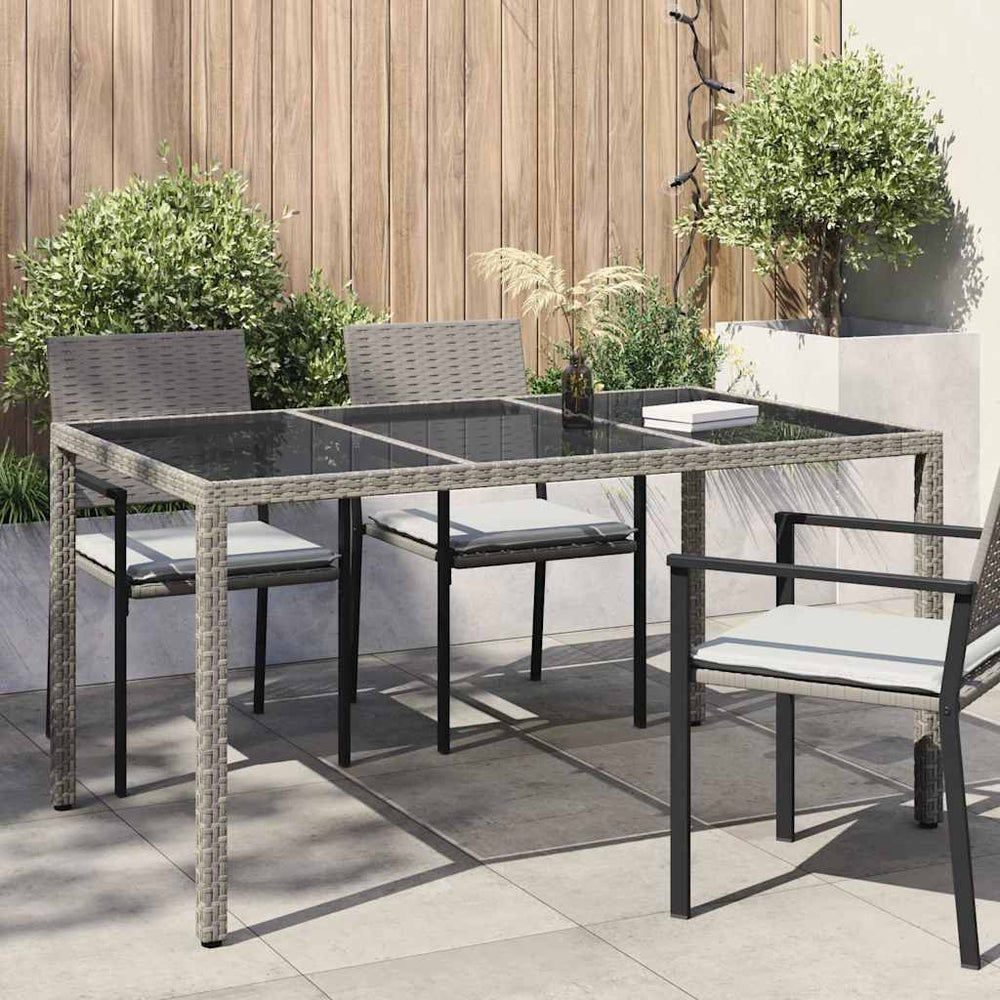 Sodo stalas Pilka 150 x 90 x 75 cm poliratanas