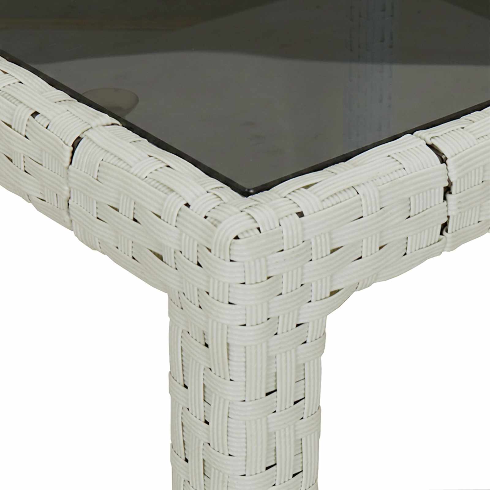 Dārza pusdienu galds Balts 150 x 90 x 75 cm Poliratāns