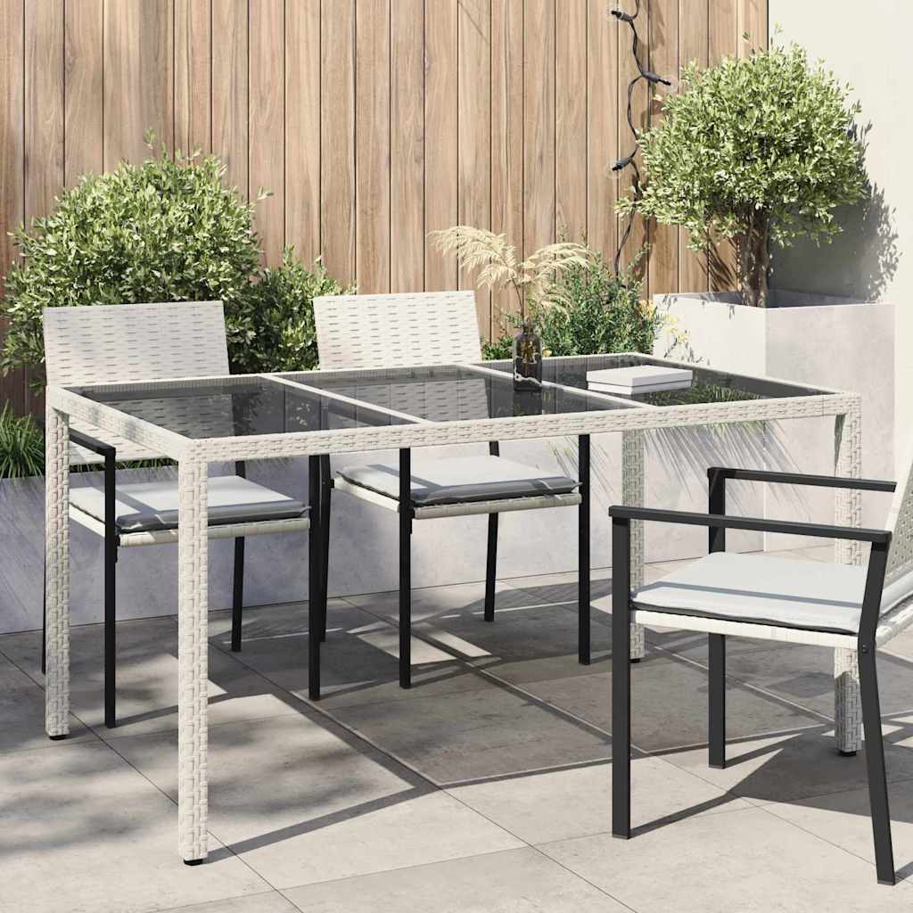 Dārza pusdienu galds Balts 150 x 90 x 75 cm Poliratāns