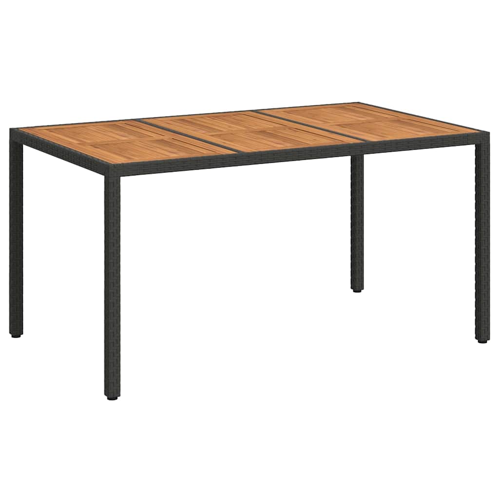 Sodo stalas Juoda 150 x 90 x 75 cm poliratanas