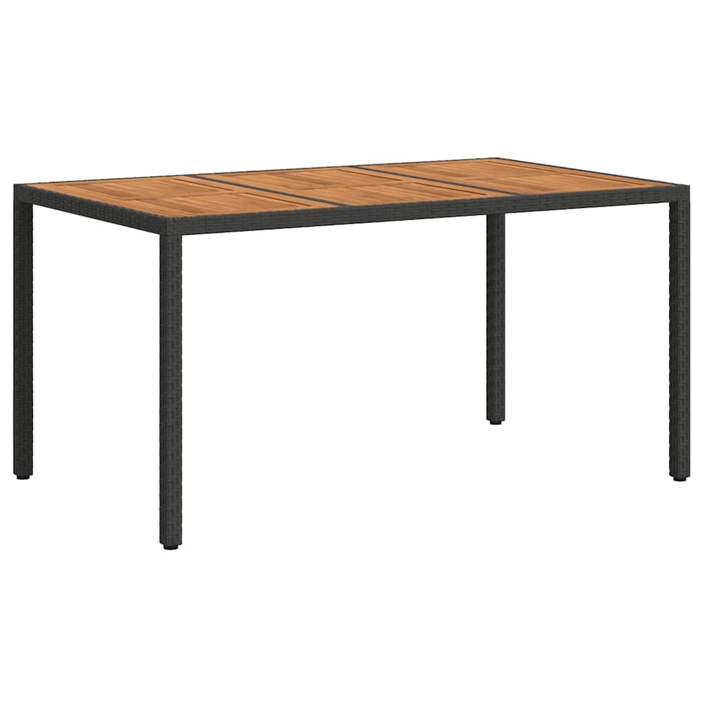 Sodo stalas Juoda 150 x 90 x 75 cm poliratanas