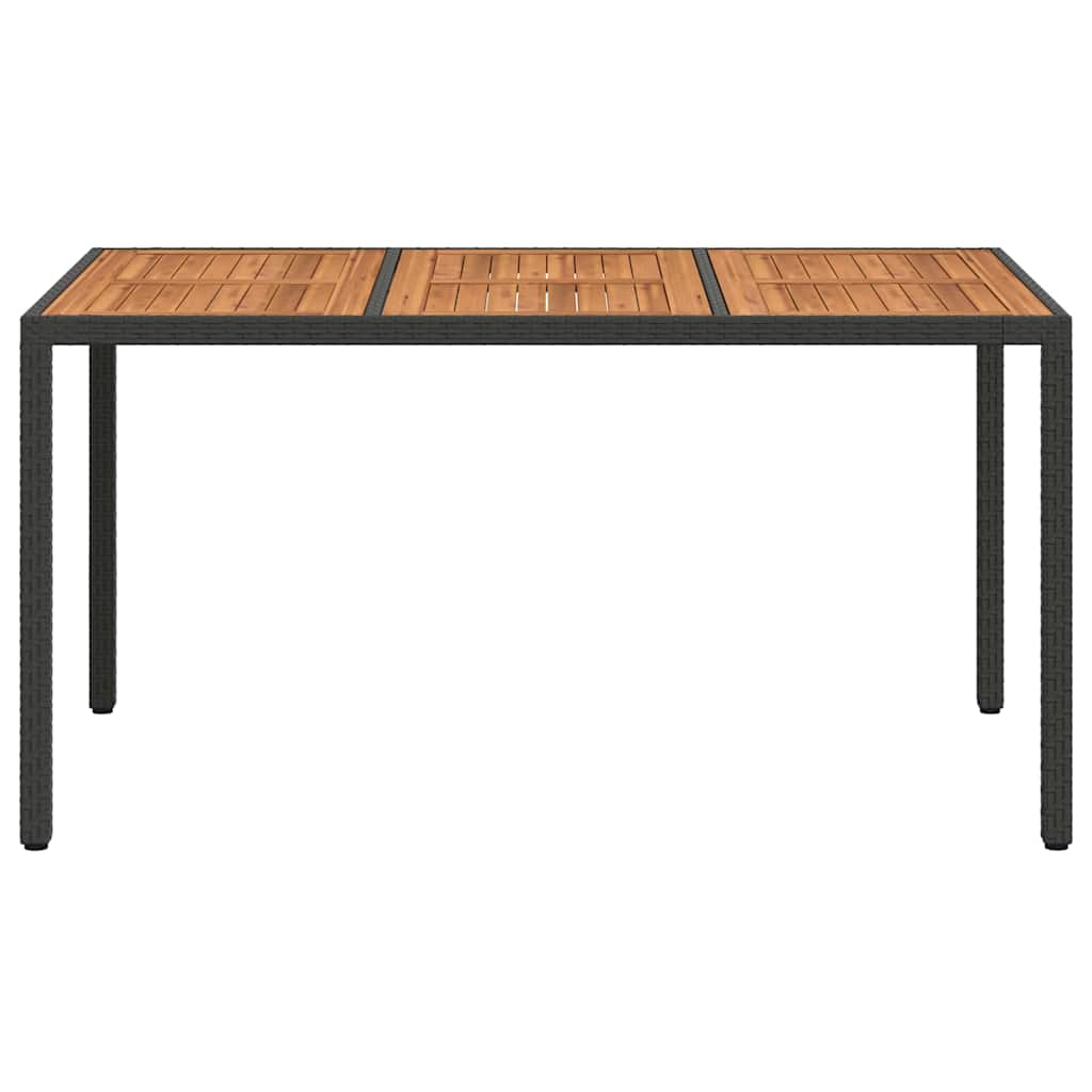 Sodo stalas Juoda 150 x 90 x 75 cm poliratanas
